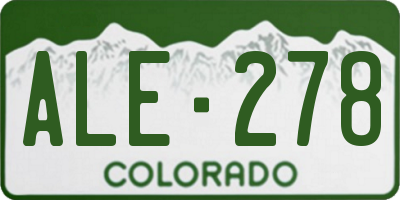 CO license plate ALE278