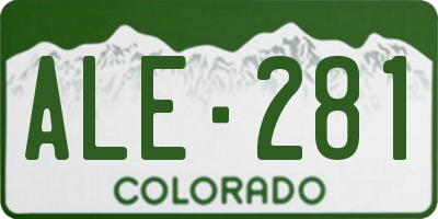 CO license plate ALE281