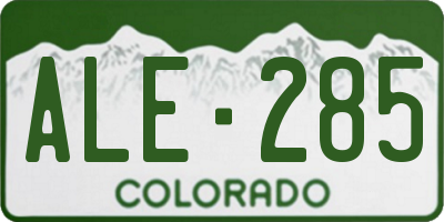 CO license plate ALE285