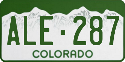 CO license plate ALE287