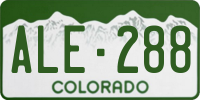 CO license plate ALE288