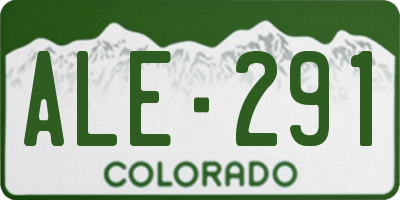 CO license plate ALE291