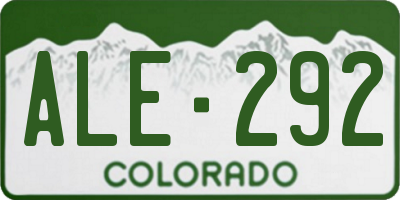 CO license plate ALE292