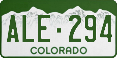 CO license plate ALE294