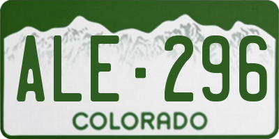 CO license plate ALE296