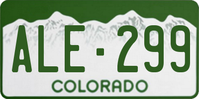 CO license plate ALE299