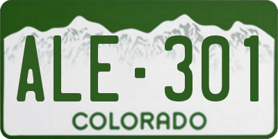 CO license plate ALE301