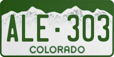 CO license plate ALE303