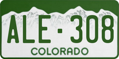 CO license plate ALE308