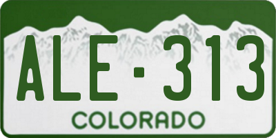 CO license plate ALE313
