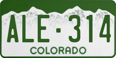 CO license plate ALE314