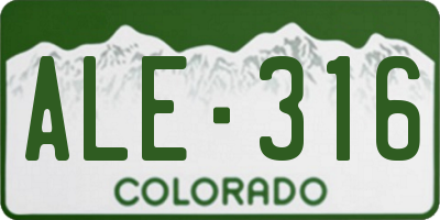 CO license plate ALE316