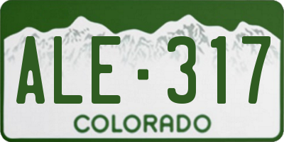 CO license plate ALE317