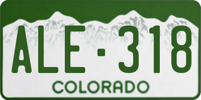 CO license plate ALE318