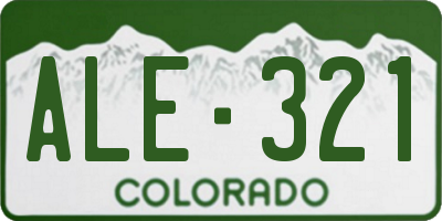 CO license plate ALE321