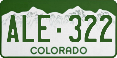 CO license plate ALE322