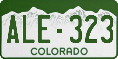 CO license plate ALE323