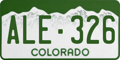 CO license plate ALE326