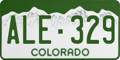 CO license plate ALE329