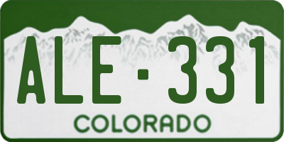 CO license plate ALE331