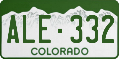 CO license plate ALE332