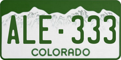 CO license plate ALE333