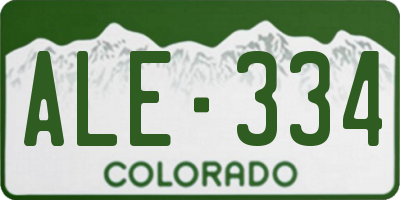 CO license plate ALE334
