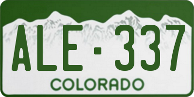 CO license plate ALE337