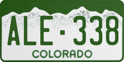 CO license plate ALE338
