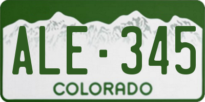 CO license plate ALE345