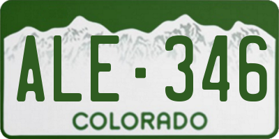 CO license plate ALE346