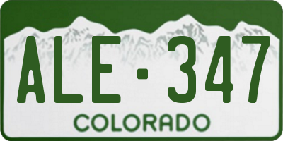 CO license plate ALE347