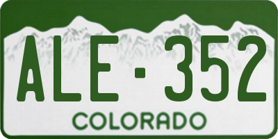 CO license plate ALE352