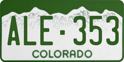 CO license plate ALE353