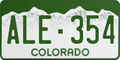CO license plate ALE354