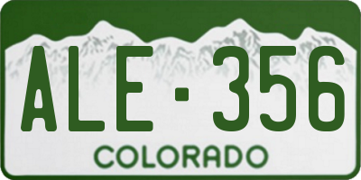 CO license plate ALE356