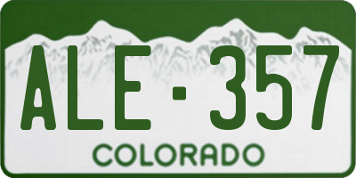 CO license plate ALE357