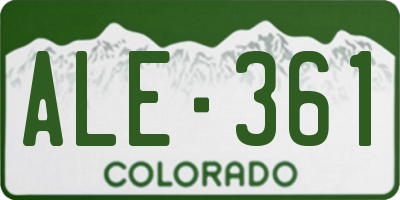 CO license plate ALE361