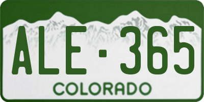 CO license plate ALE365