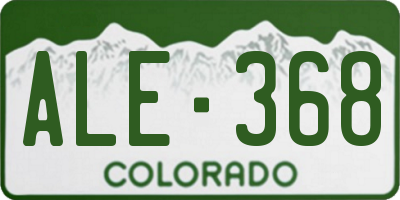 CO license plate ALE368