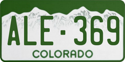 CO license plate ALE369