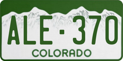 CO license plate ALE370