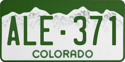 CO license plate ALE371