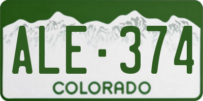 CO license plate ALE374