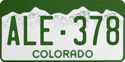 CO license plate ALE378