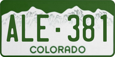 CO license plate ALE381
