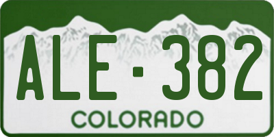 CO license plate ALE382