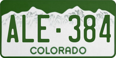 CO license plate ALE384