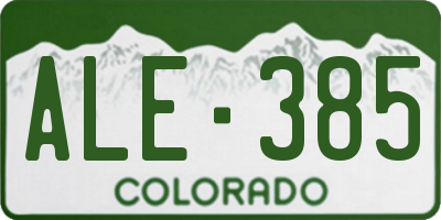 CO license plate ALE385