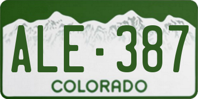 CO license plate ALE387